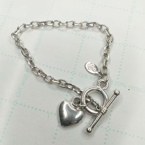 Premier Designs Silver Charm Bracelet Heart Charm